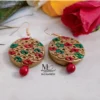 Red Green Terracottra Earrings